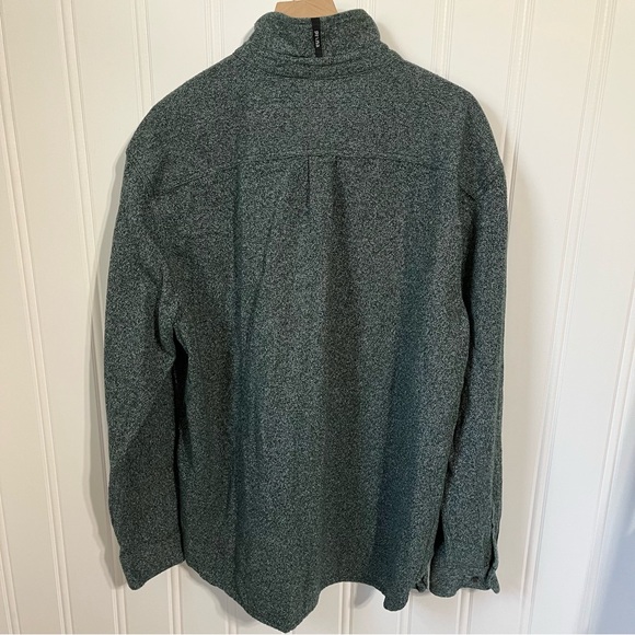 Prana Textured Long Sleeve Button Up Green 100% Organic Cotton Mens XX Large - Picture 8 of 11